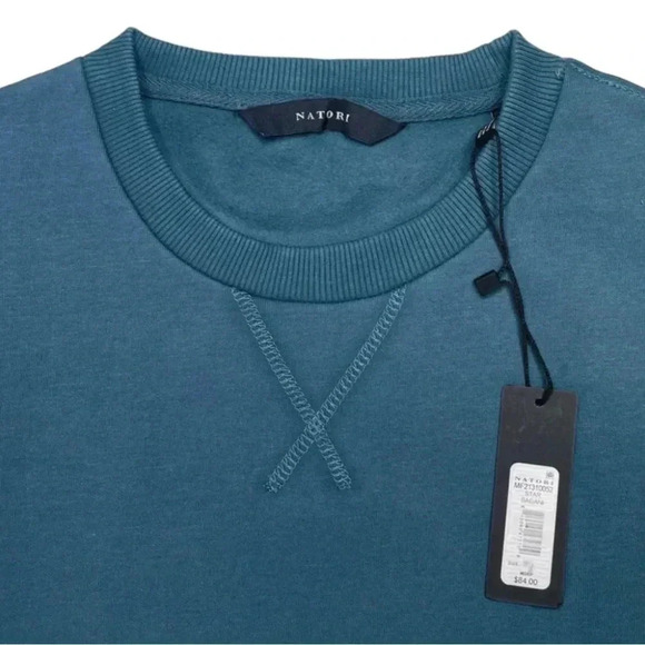 Natori Bagani Fleece Side Zip Classic Fit Crewneck Mens Sweatshirt Medium - Picture 6 of 12